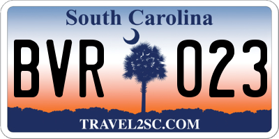 SC license plate BVR023
