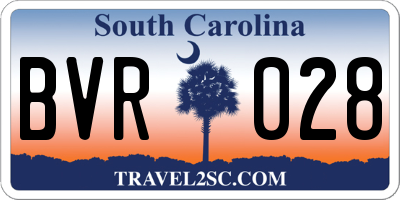 SC license plate BVR028