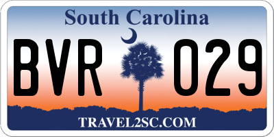 SC license plate BVR029