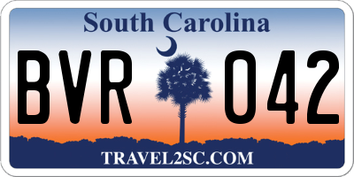 SC license plate BVR042