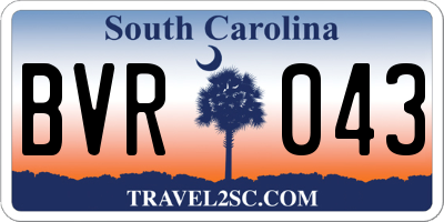 SC license plate BVR043