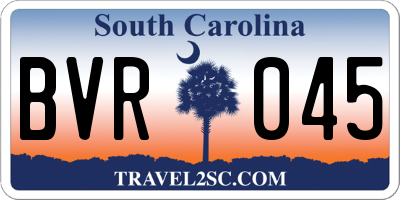SC license plate BVR045