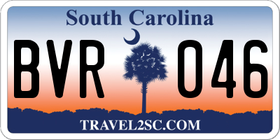 SC license plate BVR046