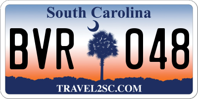 SC license plate BVR048