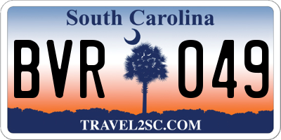 SC license plate BVR049