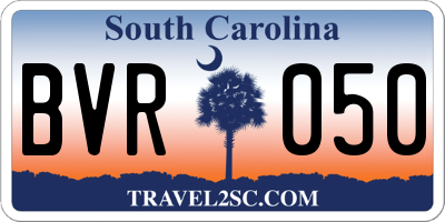 SC license plate BVR050