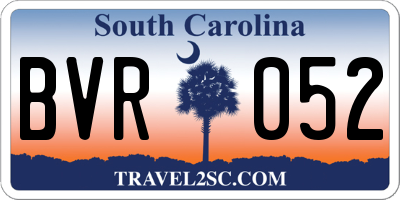 SC license plate BVR052