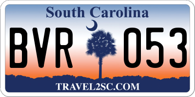 SC license plate BVR053