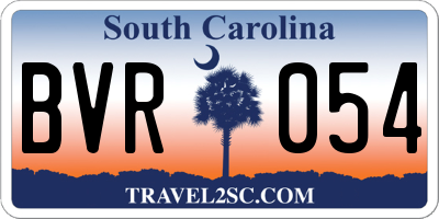 SC license plate BVR054