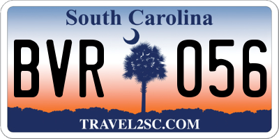 SC license plate BVR056