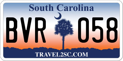 SC license plate BVR058
