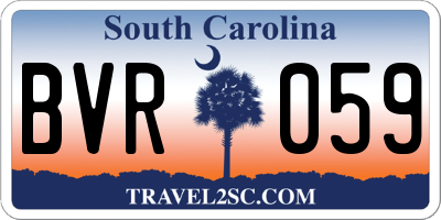 SC license plate BVR059