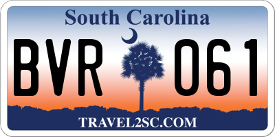 SC license plate BVR061
