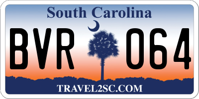 SC license plate BVR064