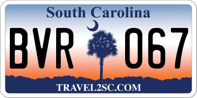 SC license plate BVR067