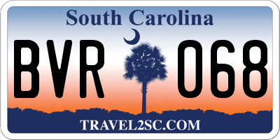 SC license plate BVR068