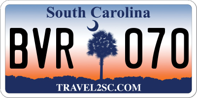 SC license plate BVR070