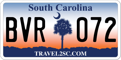 SC license plate BVR072