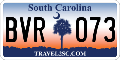 SC license plate BVR073