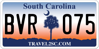 SC license plate BVR075