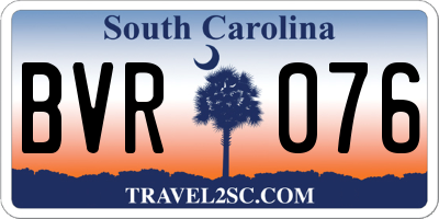SC license plate BVR076