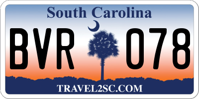 SC license plate BVR078