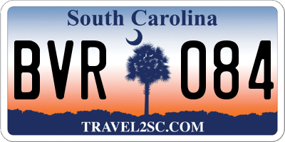SC license plate BVR084
