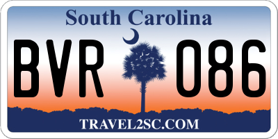 SC license plate BVR086