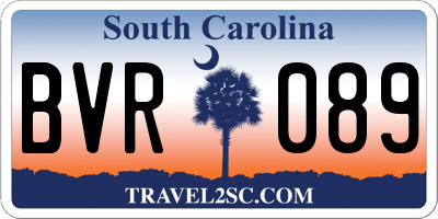SC license plate BVR089
