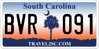 SC license plate BVR091