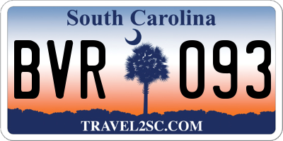 SC license plate BVR093