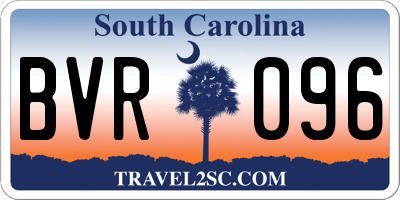 SC license plate BVR096