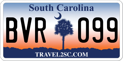 SC license plate BVR099