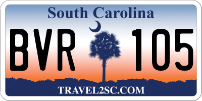 SC license plate BVR105