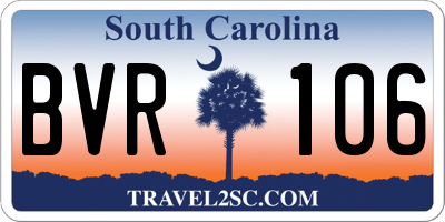 SC license plate BVR106