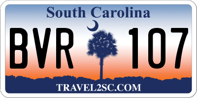 SC license plate BVR107