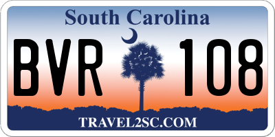 SC license plate BVR108