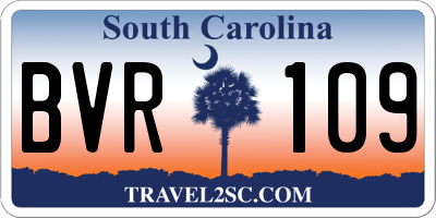 SC license plate BVR109