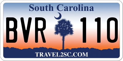 SC license plate BVR110