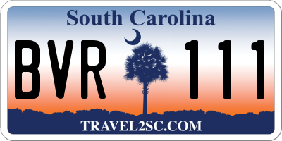 SC license plate BVR111