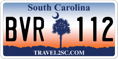 SC license plate BVR112