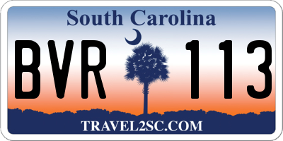 SC license plate BVR113