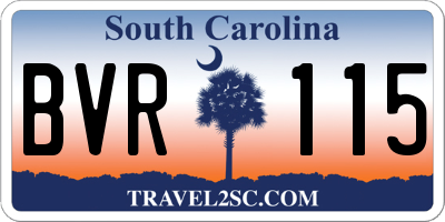 SC license plate BVR115