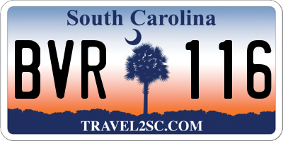 SC license plate BVR116