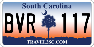 SC license plate BVR117