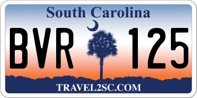 SC license plate BVR125