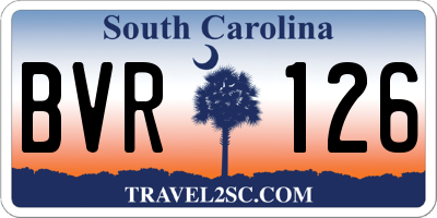 SC license plate BVR126