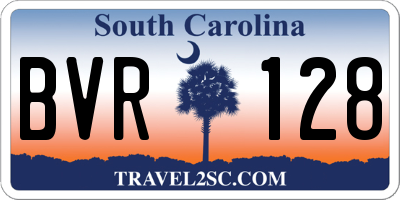 SC license plate BVR128