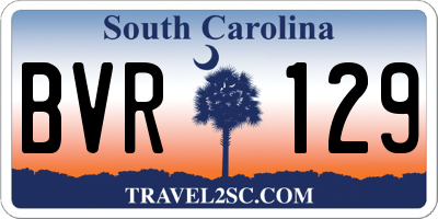 SC license plate BVR129