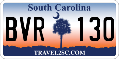 SC license plate BVR130